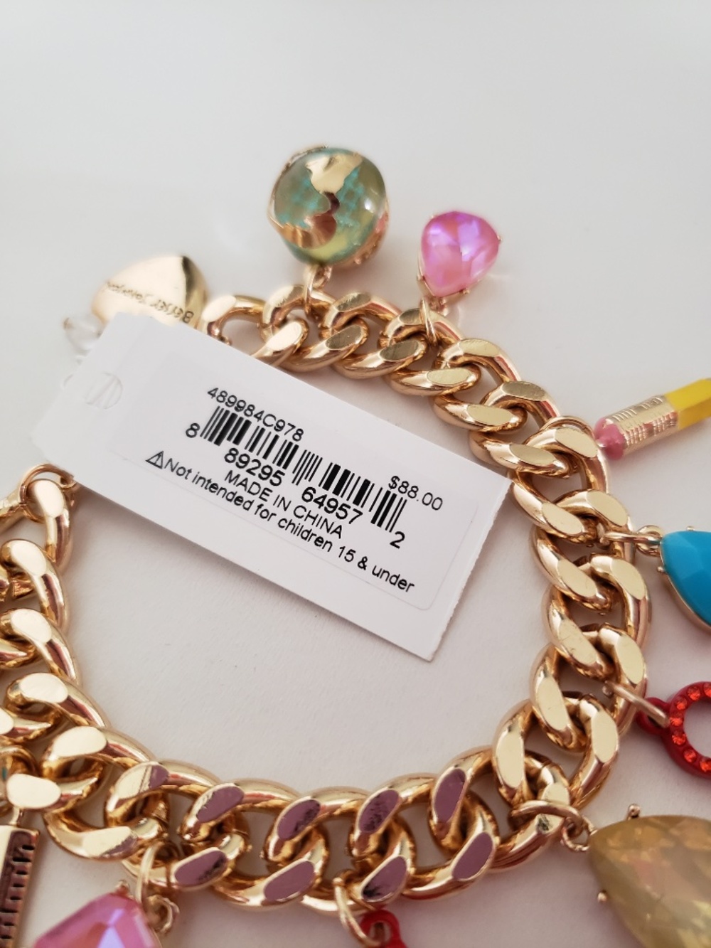 Betsey Johnson Back To School Charm Statement Bracelet - Picture 3 of 3